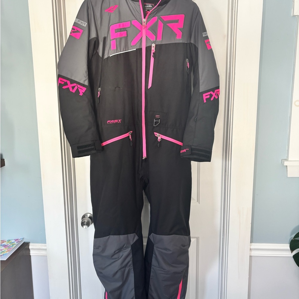 FXR Black and Pink Snow Suit womens monosuit size 8